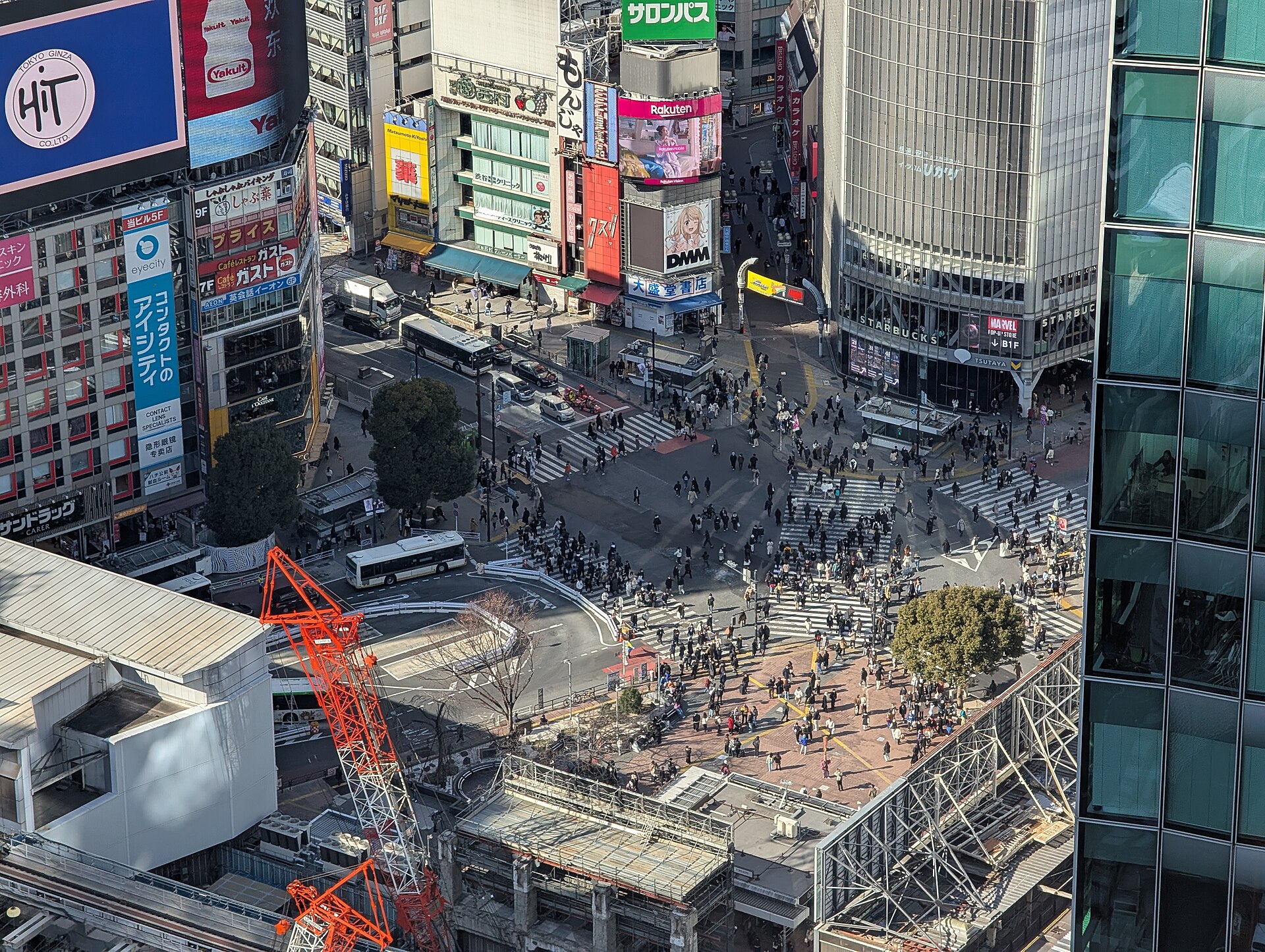Pedestrians crossing Shibuya Crossing in Tokyo, Japan